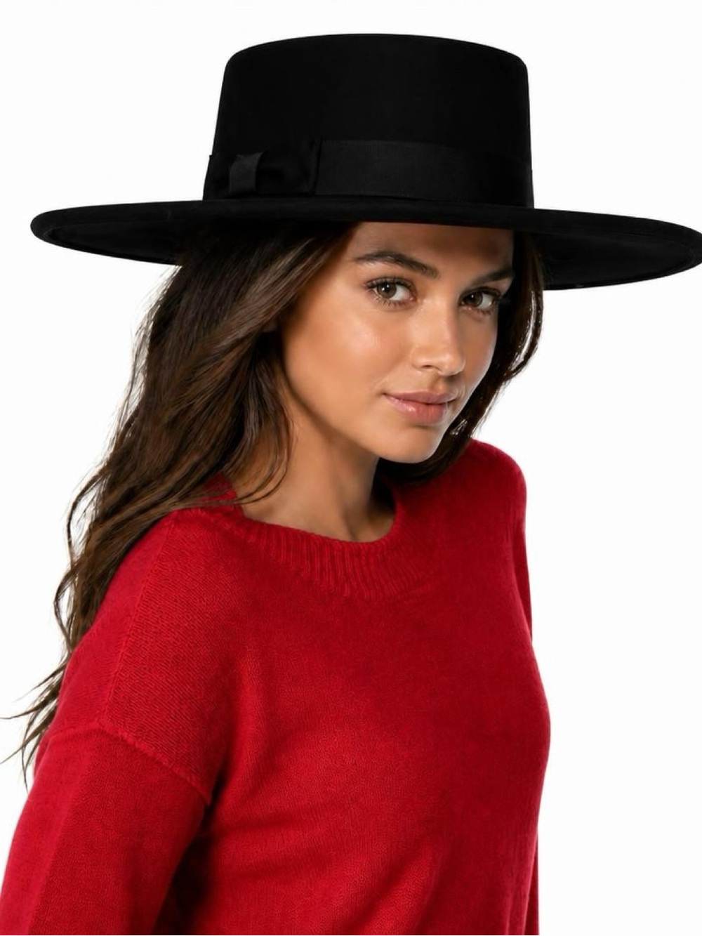 Nine West Black Wide-Brim Fedora Hat for Women